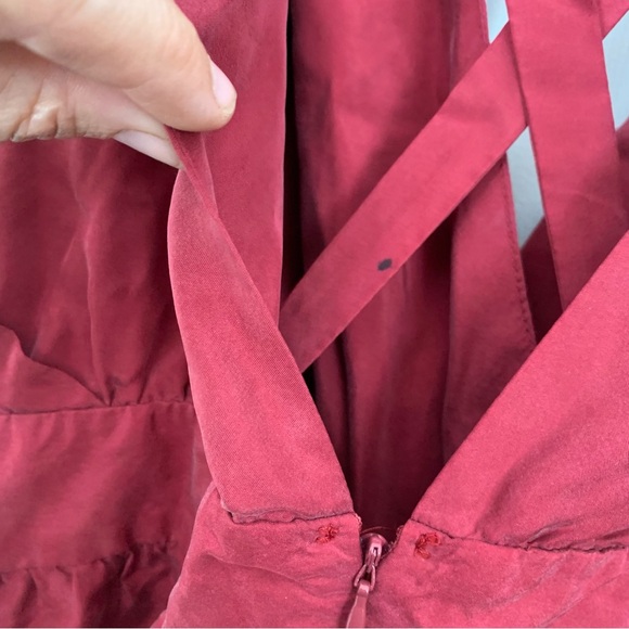 Free People 100% Silk Burgundy Sleeveless Jumpsuit - Picture 7 of 14